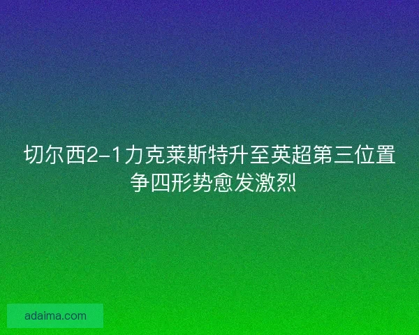 切尔西2-1力克莱斯特升至英超第三位置 争四形势愈发激烈